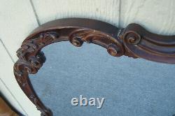 00001 Large Antique Mahogany Mirror in Fancy Carved Picture Frame