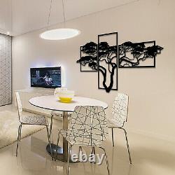 003 Amazing African Tree 3 panels Mirror Silver Acrylic Perspex Wall Art Decor