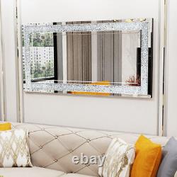 1200mm XL Large Diamond Crushed Gems Mirror Lounge Jewelled Wall Decor Mirror
