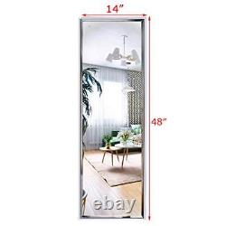 14x48 Inch Full Length Mirror Wall Mounted or Over The Door Hanging, Large Body