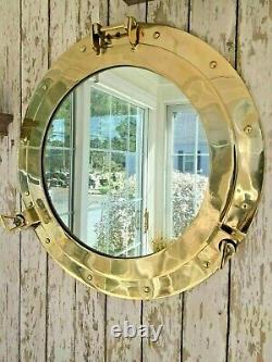 17 Porthole Mirror Shiny Brass Finish Large Nautical Cabin Wall Mirror