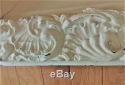 1800's LARGE Shabby Cream Wall MIRROROrnate Carved Wood Painted French GESSO
