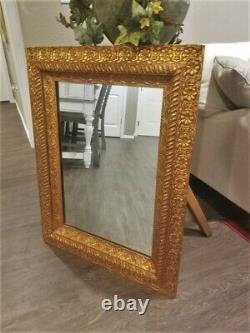 1880s ANTIQUE VICTORIAN ORNATE WOOD GESSO WALL MIRROR FRAME DEEP LARGE 38x30