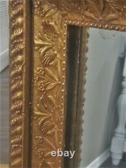 1880s ANTIQUE VICTORIAN ORNATE WOOD GESSO WALL MIRROR FRAME DEEP LARGE 38x30