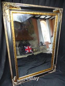 1 Large Antique Ebony French Empire Style Reproduction Pier Glass Wall Mirror