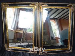 1 Large Antique Ebony French Empire Style Reproduction Pier Glass Wall Mirror