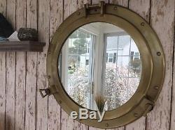 20 Porthole Mirror Antique Brass Finish Large Nautical Cabin Wall Decor