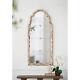 22 x 48 Large Cream & Gold Framed Wall Mirror, Wood Arched Mirror