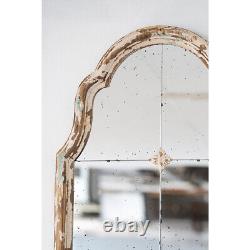 22 x 48 Large Cream & Gold Framed Wall Mirror, Wood Arched Mirror