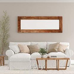 23x64 Leaner Floor Mirror Full Length, Large Rustic Wall Mirror Brown Textured