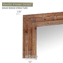23x64 Leaner Floor Mirror Full Length, Large Rustic Wall Mirror Brown Textured
