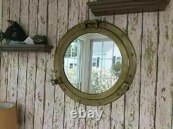 24Antique Porthole Nautical Cabin Mirror Brass Finish Large Wall Decorative New