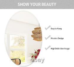24X36 Beveled Frameless Oval Wall Mirror, Large Decorative Mirror for Bathro
