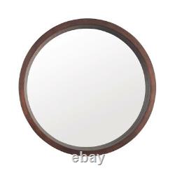 24 / 30 inch Circle Mirror Wood Frame Round Large Mirror Living Room Bathroom US