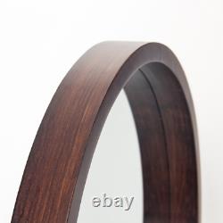 24 Circle Mirror with Wood Frame, Round Modern Decoration Large Mirror