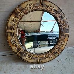 24 Large Egyptian Wall Sculpture Round Mirror Vanity