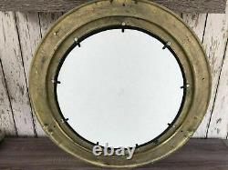 24 Porthole Mirror Shiny Brass Finish Large Nautical Cabin Wall Mirror Decor