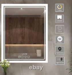 24 x 32 Inch Bathroom Mirror with Lights for Wall Large Anti-Fog Led Lighted