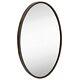 24x36 inch Oval Black Framed Wall Mirror Large Premium Wooden Mirror for Wa