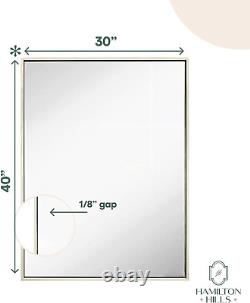 30 X 40 Contemporary Silver Framed Rectangular Wall Mirror Clean Large Moder