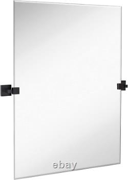 30 X 40 Modern Black Glass Rectangular Mirror Large Squared Pivot Mirror wit