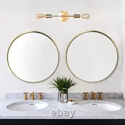 30 round Gold Bathroom Mirror Large Wall Mounted Decorative Vanity Mirror by
