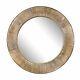 31.5 Round Decorative Wall Hanging Mirror, Large Wooden Circle Frame, Rustic