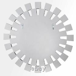 32'' Large Modern Decor Mirror Round Wall Mirror with Wood Frame for Living Room