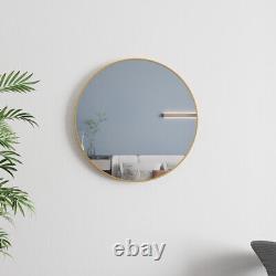 32 Large Round Wall Mirror, Gold Finish for Bathroom, Living Room Hanging
