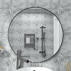32 Wall Circle Mirror Large Round Black Farmhouse Circular Mirror Vanity NEW