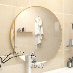 32 Wall Circle Mirror Large Round Gold Mirror Bathroom Make Up Vanity Mirror US