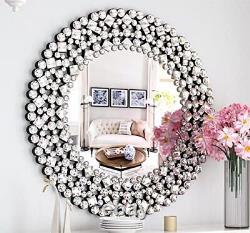 34 Inch Round Mirrors For Wall Decorluxury Jeweled Decorative Mirror Large Circl