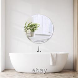 36 Inch round Frameless Wall Mirror, Large Circle Vanity Mirror with Beveled Edg