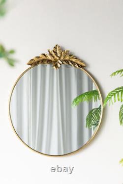 36 x 41 Large Round Wall Mirror with Gold Metal Frame, Circle Accent Mirror