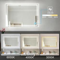 36x28 Anti-fog Bathroom Vanity Mirror LED Light Large Touch Makeup Lamp Wall