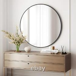 39 Large Round Mirror, Circle Wall Mirror, Black Bathroom Mirror, Oversized