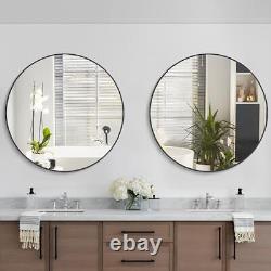 39 Large Round Mirror, Circle Wall Mirror, Black Bathroom Mirror, Oversized