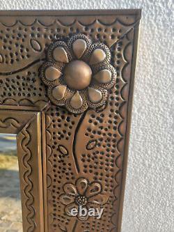 39 PUNCHED TIN MIRROR handmade mexican folk art wall decoration large XL