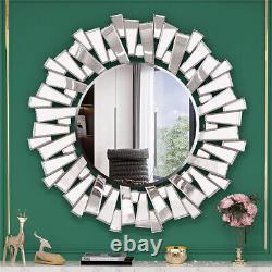 3D Large Accent Mirror Wall Hanging Decorative Mirror with Irregular Framed
