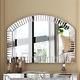 40 Inch Extra Large Venetian Mirrors Pleated Edge Arched Wall Mirror Decorative