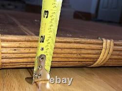 41 Large MCM Arch Handwoven Pencil Reed Wicker Wall Mirror Wrapped CRESPI Style