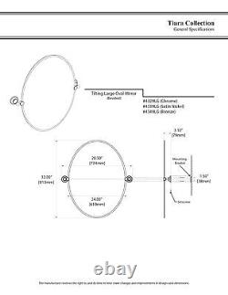 4329LG Tiara Large Oval Wall Mirror, Chrome