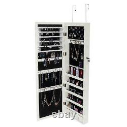 47 Large Wall Mounted Jewelry Mirror Cabinet Organizer Dressing Mirror with LED