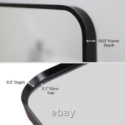 47x30inch Wall Mirror for Bathroom, Large Rectangle Brushed Metal 47x30 Black