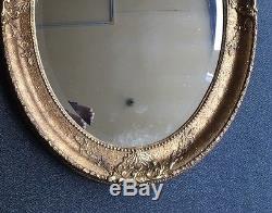 4 gold antique style Baroque queen Oval Wall beveled mirror Large 24x36