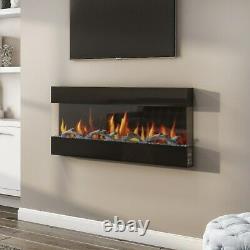 50 Inch Black Built In Electric Fire Amberglo