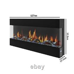 50 Inch Black Built In Electric Fire Amberglo