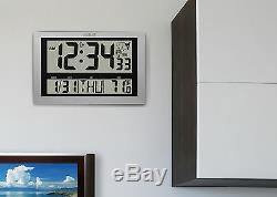513-1211 La Crosse Technology Large 4 Time Display Atomic Digital Wall Clock