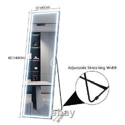 63 Large Full Length Mirror Floor Standing or Wall Mounted with 3 Color Dimming