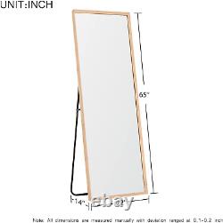 65X22 Full Length Mirror Standing Hanging or Leaning against Wall, Large Recta